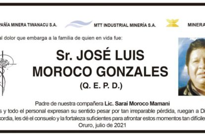 Obituario de José Luis Moroco Gonzales