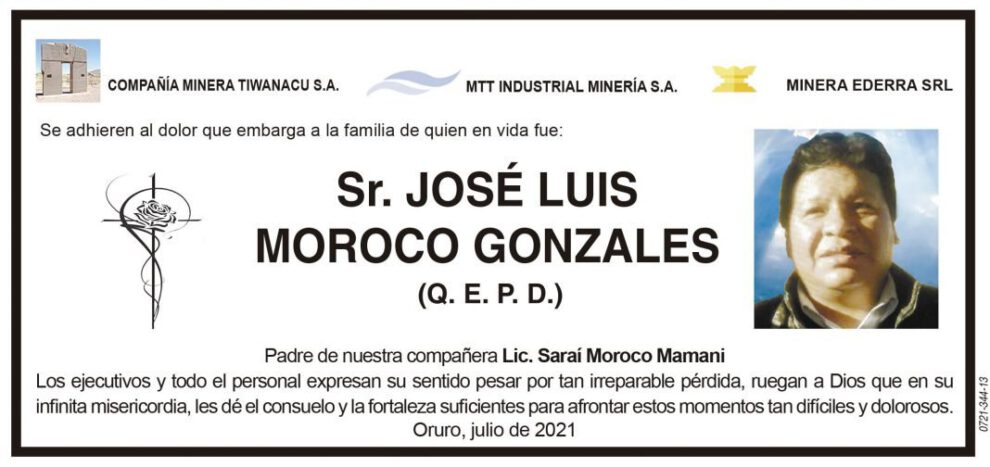 Obituario de José Luis Moroco Gonzales