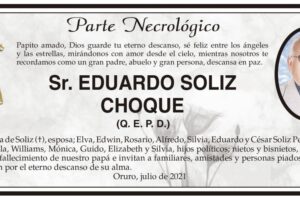 Parte Necrológico de Eduardo Soliz Choque