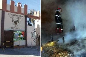 Incendio en un regimiento militar en El Alto