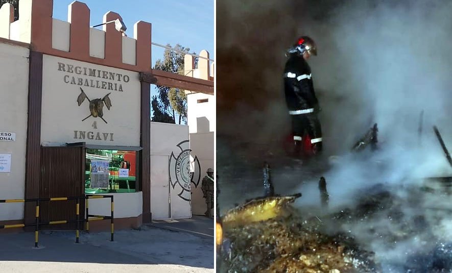 Incendio en un regimiento militar en El Alto