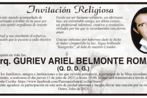 Invitación Religiosa para GURIEV ARIEL BELMONTE ROMANO