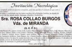 Invitación Necrológica de Rosa Collao Burgos