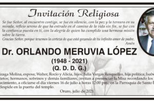 Invitación Religiosa: Dr. Orlando Meruvia López