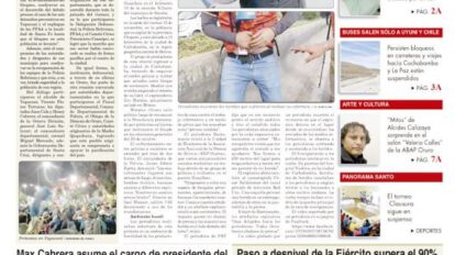 Portadas impresas del periódico La Patria