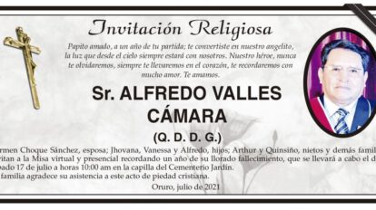 Invitación Religiosa para Alfredo Valles Cámara