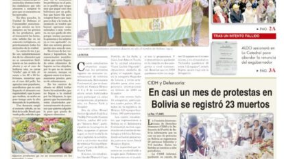 Portadas impresas del periódico La Patria