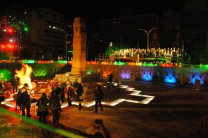 Inauguración del viaducto Tejada Sorzano en La Paz