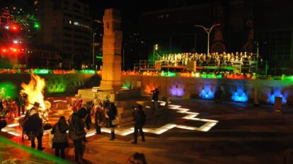 Inauguración del viaducto Tejada Sorzano en La Paz