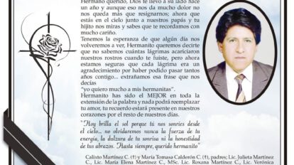Obituario de Lic. Edgar Edwin Martínez Calderón