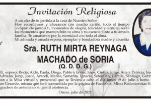 Obituario de Ruth Mirta Reynaga Machado