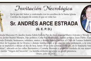 Invitación Necrológica: Sr. Andrés Arce Estrada (Q. E. P. D.)