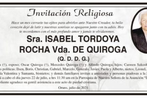 Obituario de Isabel Tordoya Rocha