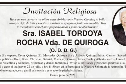 Obituario de Isabel Tordoya Rocha