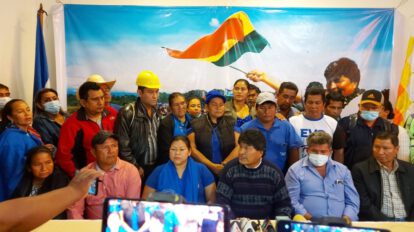 Evo Morales en conferencia de prensa