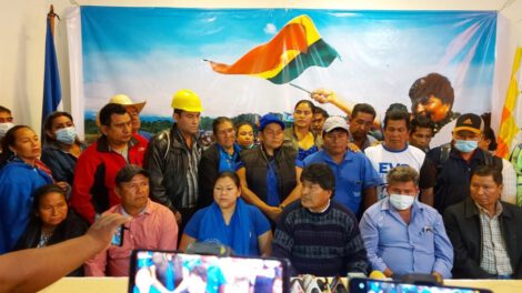 Evo Morales en conferencia de prensa