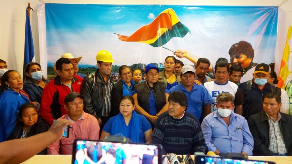 Evo Morales en conferencia de prensa