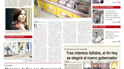 Portadas impresas del periódico La Patria