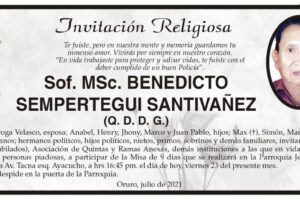 Obituarios de Benedicto Sempertegui Santivañez
