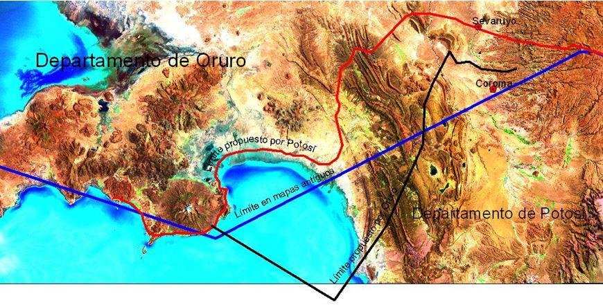 Salar de Thunupa en la franja limítrofe entre Oruro y Potosí