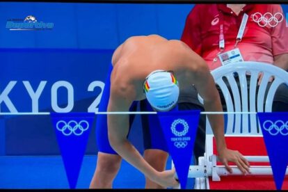Gabriel Castillo inicia su competencia en los 100 metros espalda en natación