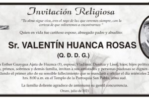 Obituarios de Valentín Huanca Rosas