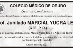 Prof. Jubilado Marcial Yucra León Q. E. P. D.