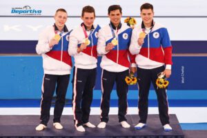 Equipo ruso de gimnasia que ganó la medalla de oro