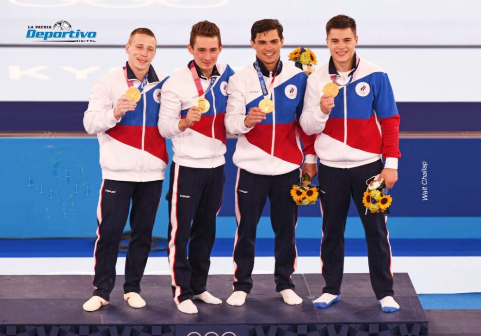 Equipo ruso de gimnasia que ganó la medalla de oro