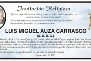 Invitación Religiosa para Luis Miguel Auza Carrasco