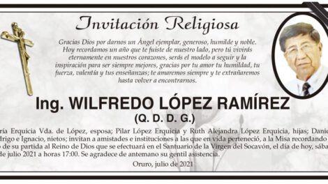Ing. Wilfredo López Ramírez, un Ángel ejemplar recordado en su misa