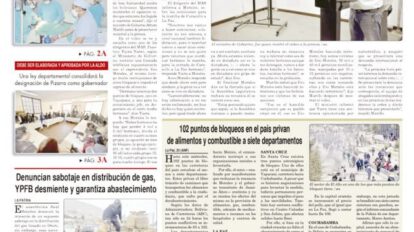 Portadas impresas del periódico La Patria