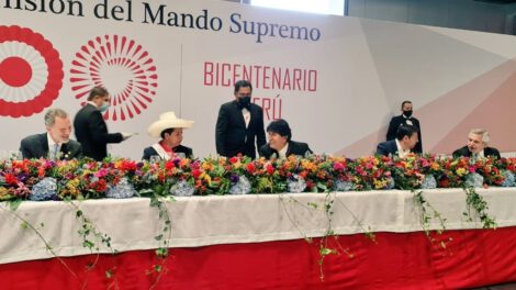 Evo Morales en la investidura de Pedro Castillo