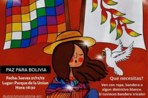 Convocatoria para la marcha por la paz en Bolivia