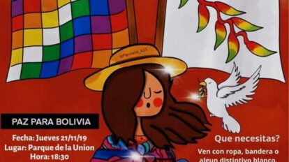 Convocatoria para la marcha por la paz en Bolivia