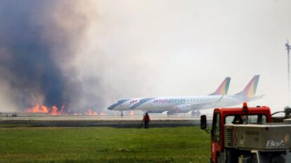 Incendio de pastizales en Santa Cruz