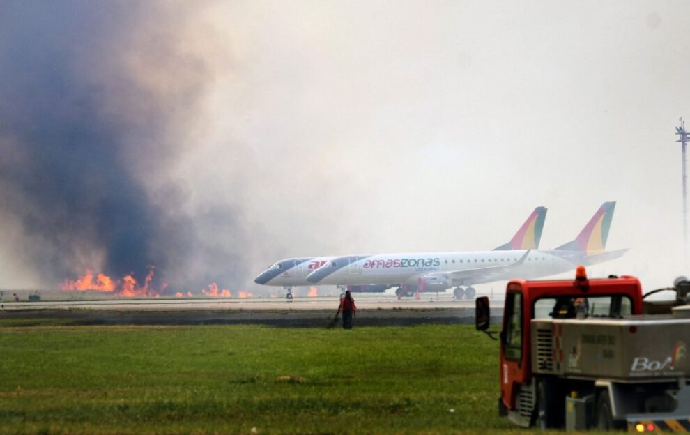 Incendio de pastizales en Santa Cruz