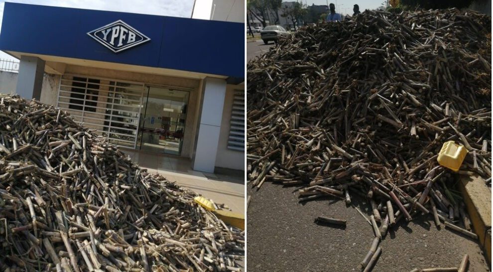 Cañeros protestan por etanol en inmediaciones de YPFB