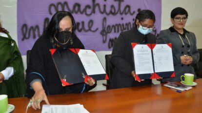 Eva Copa y Mujeres Creando firman acuerdo para mejorar la atención a víctimas de violencia