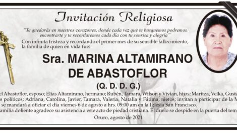 Invitación Religiosa para Marina Altamirano de Abastoflor