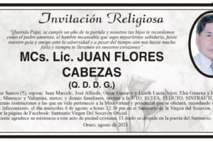 Invitación Religiosa para Juan Flores Cabezas