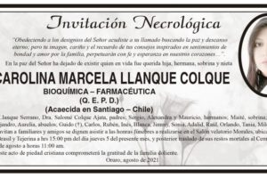 Lic. Carolina Marcela Llanque Colque obituario