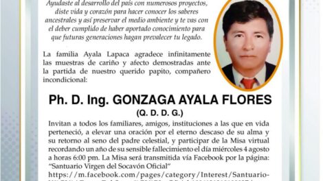 Agradecimiento e Invitación Religiosa por Gonzaga Ayala Flores