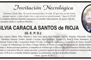 Invitación Necrológica Sra. SILVIA CARACILA SANTOS de RIOJA