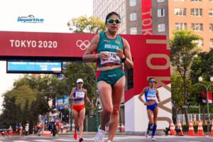 Ángela Castro en la marcha atlética en los Juegos Olímpicos