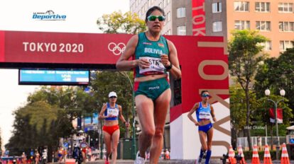 Ángela Castro en la marcha atlética en los Juegos Olímpicos