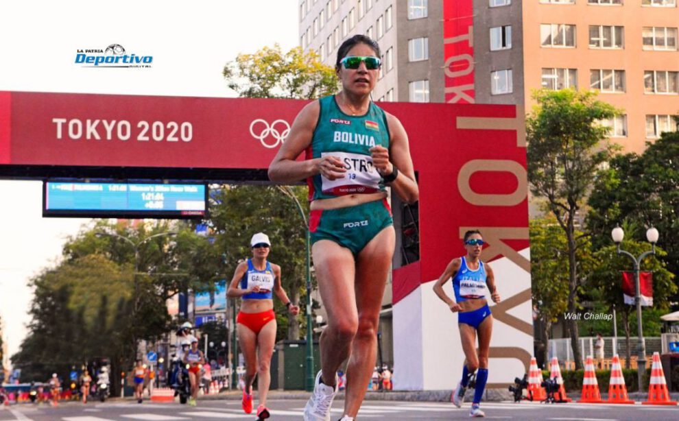 Ángela Castro en la marcha atlética en los Juegos Olímpicos