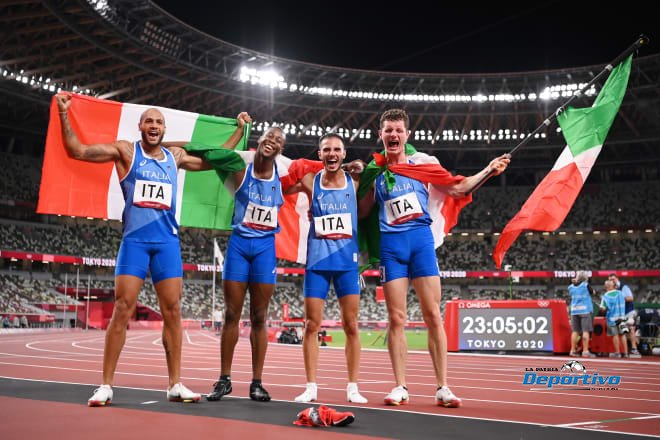 Italia oro relevos 4x100 en Juegos Olímpicos