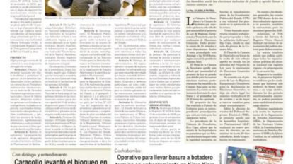 Portadas impresas del periódico La Patria