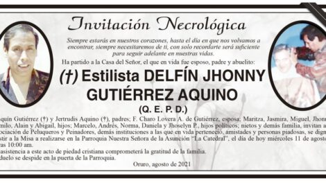 Invitación Necrológica Delfín Jhonny Gutiérrez Aquino